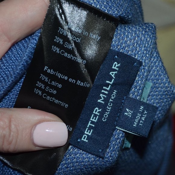 $198 NWOT Sz M Peter Millar Blue Soft Lightweight Pullover - Picture 4 of 5
